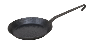 Helmensdorfer geschmiedete Eisenpfanne ø35cm mit Hakenstiel