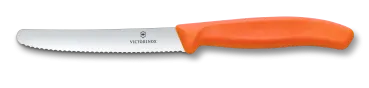 Swiss Classic Tomaten- und Tafelmesser Wellenschliff orange