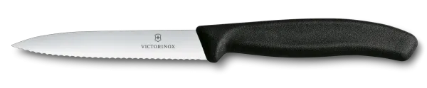 Swiss Classic Gemüsemesser wellenschliff schwarz